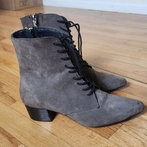 Archive Womens Victorian Style Ankle Boots Barrow Grey Suede Leather size 5.5